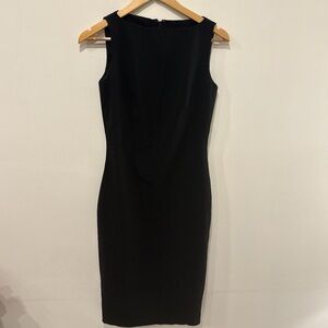 Theory Black Sleeveless Midi Sheath Dress